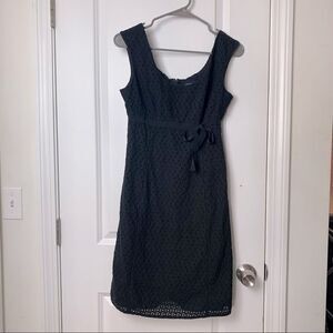 Ann Taylor Black size 4 dress with texture and ribbon